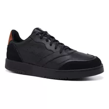 Tênis Casual Masculino Malbork Em Couro Preto Sola Gd-9000p