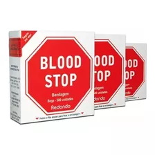 Kit Com 3 Pacotes Curativo Blood Stop Bege Redondo