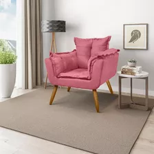Poltrona Decorativa Opala Suede Rosê Mobili