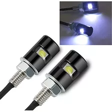 2pcs Blanco Led Motocicleta Placa De Matrícula Tornill...