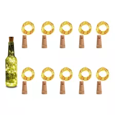 Pack De 10 Cadena De Luces De Corcho Para Botellas De Vino