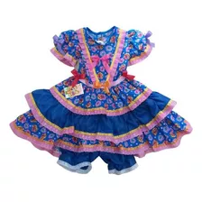 Vestido Luxo Junino Bebê Infantil Tamanhos 1, 2 E 3 24083