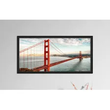 Cuadro Decorativo Golden Gate 124.5 X 62.3 Cm Color Multicolor Armazón Negro