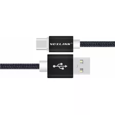 Cable Usb 3.1 O Tipo C Nylon Carga Rápida 2 Mts Negro