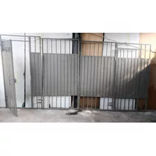 Portão Ferro Garagem Com Entrada Social 2,20x4.50m