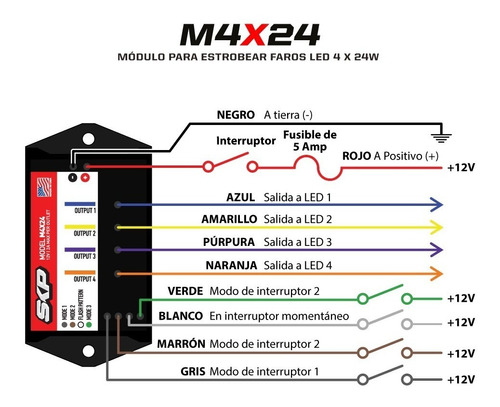 Mdulo Para Estrobear Faros Skp Led 4 X 24w Foto 3