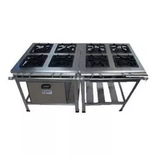 Fogão Industrial 8 Bocas Extra Inox 30x30 Forno Alta Ou Baix N/a