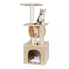 Gimnasio Para Gatos Segawe 36'' Con Rascadores Color Beige