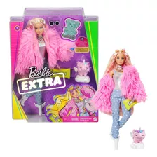 Barbie Extra #3 Boneca Jaqueta Felpuda Rosa Mattel Rara