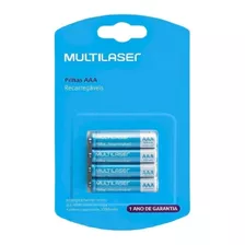 04 Pilhas Aaa Recarregáveis Multilaser Palito Cb050