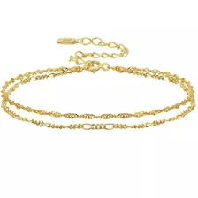 Pulsera Doble Plata 925 Bañada Oro 14 K / Canale Donna 