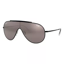 Anteojos De Sol Ray-ban Wings Standard Con Marco De Metal Color Polished Black, Lente Dark Violet/silver De Poliamida Degradada/espejada, Varilla Polished Black De Metal - Rb3597