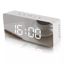 Despertador Reloj De Mesa Con Termometro Y Espejo Diginet