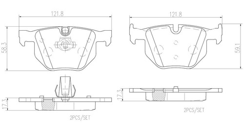 Set-4 Balatas Ceramica Traseras Bmw X6 3.0l L6 12 Al 14 Foto 2