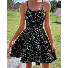 Vestido De Tirantes Con Estampado De Corazón 