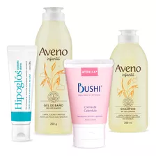 Kit Crema Hipoglós + Limpieza Aveno Bebés + Crema Bushi 