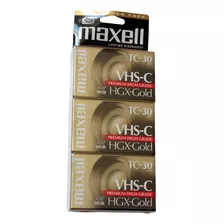 Videocassette Maxell Vhs-c Tc-30 Hgx-gold Camcorder (3pk)