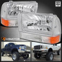 For 1999-2004 Ford F250 F350 F450 Headlights+bumper Corn Kg1