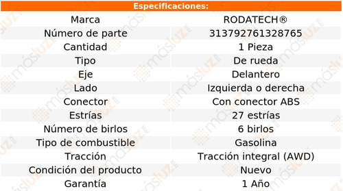 (1) Maza De Rueda Del Ascender V8 5.3l 03/06 Rodatech Foto 5