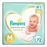 Pañales Pampers Premium Care  M 72 u