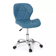 Cadeira De Escritório Império Brazil Business Slim Ergonômica Azul-turquesa Com Estofado De Couro Sintético