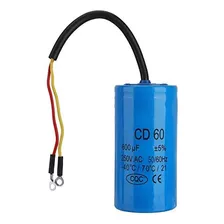 250v Ac 600uf Cd60 Condensador De Funcionamiento Con Cable P