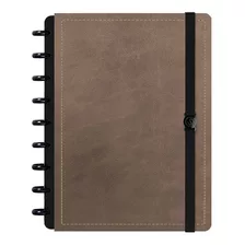 Caderno Disco Iscool Inteligente Médio Spot Touch Cor Couro Marrom