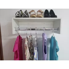 Cabideiro De Parede Arara Porta Roupas Quarto Closet 1unid Cor Branco