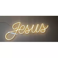 Luminoso Acrílico Led Neon Jesus 63x27cm