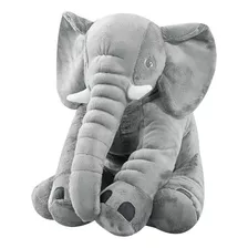 Peluche Grande Elefante Almohada Juguete Niños Y Bebes 60cm Color Gris