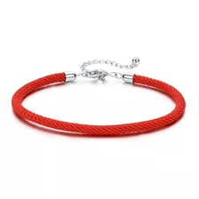 Pulsera Cuerda Roja Plata Para Charms