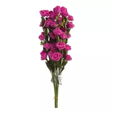 6 Ramos De Flores Artificiales Rosas De 2 Colores Deco 62cm