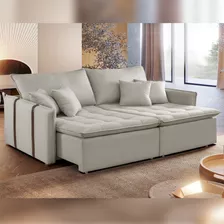 Sofa Cama Retratil E Reclinavel 220cm Detroid Yescasa