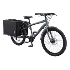 Mongoose Envoy Cargo Bike Con Ruedas De 26 Pulgadas En Gris.