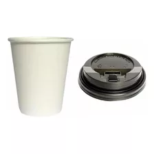 Vaso Para Cafe Papel Blanco C/tapa Agitador 8 Oz (100 Pzas)