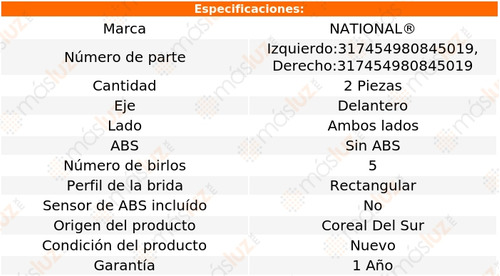 2- Mazas Delanteras Sin Abs Acclaim 1991/1995 National Foto 4