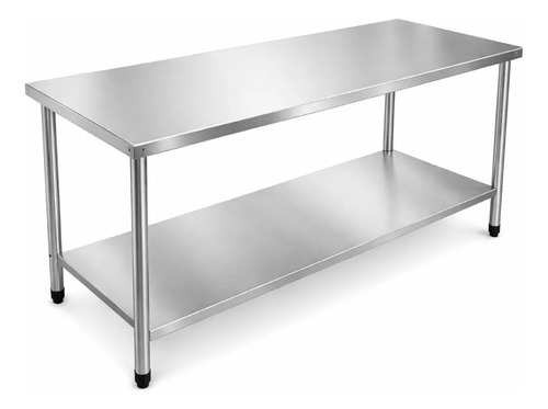 Escrivaninha Mesa Para Escritório Inox Industrial 100x60 Cinza