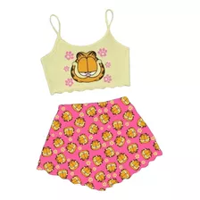 Pijama Curto Adulto Feminino Blusa E Short Doll