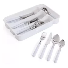 Set De Cubiertos Casual Living 24 Piezas Blanco Gibson Home