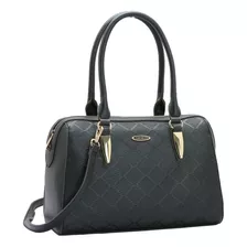 Bolsa Tote Transversal Bau Feminina Chenson 3484465 Texturas Cor Preto