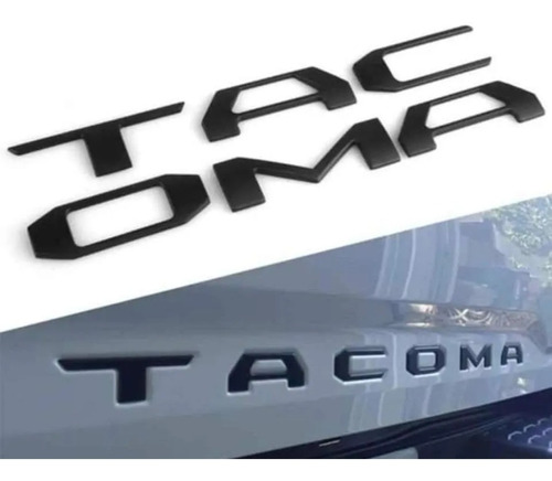 Emblema Letras Tacoma Batea Caja Tapa Negro 3d 2016 - 2020 Foto 3