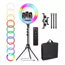 Aro De Luz Regulable 45cm Rgb 18inch Estudio Kit + Trípode