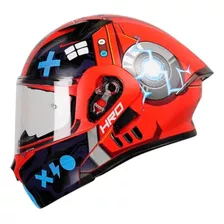 Casco Abatible Hro 3420dv Bot Rojo/ Azul Certificado Dot