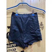 Short Similar Cuerina | Negro | Tiro Extra Alto | Mujer