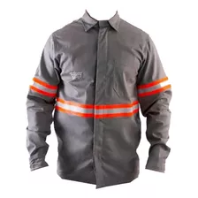 Camisa Jaleco Eletricista Anti Chama Nr10 Com Refletivo Epi