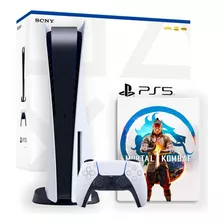 Console Playstation 5 + 1 Controle Dualsense+ Jogo Mortal Kombat 1 Ps5 Mídia Física 1 Ano Garantia Sony Brasil