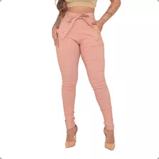 Calça Feminina Social Com Lycra Clochard Laço Amarra