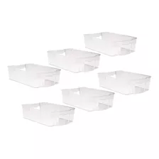 Organizador De Heladera Apilable/encastrable X6 Colombraro Color Transparente