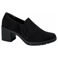 Zapatilla De Tacon Ancho Confort De Dama Shosh 3511 En Negro