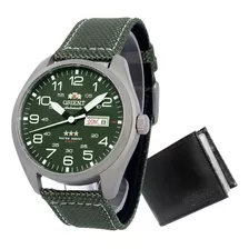 Relógio Orient Masculino Automático Prateado Verde Militar